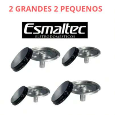 4 Tampas espalhadores para Boca de Fogão + Queimadores para boca de Fogão Esmaltec Veneza/ Bali/ Ágata/ Munique/ Caribe 1 ou 2 kits
