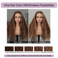 Highlight Blonde Glueless Wig Human Hair Pre Plucked Pre Cut 7x5 HD Deep Wave Highlight Ombre Lace Front Wigs Human Hair 4/27 Wet And Wavy Lace Frontal Wig 250% Density Ready To Wear - Highlight & Piano - View 5