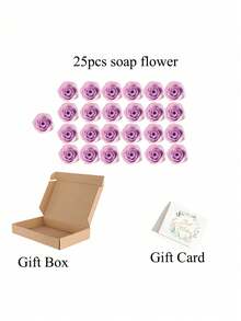 25pcs/45pcs Rose Soap Flower With Scent Fancy Flower For Women Gift, Silk Flowers, Flower With Card Set In Gift Box Valentine's Day Gift For Her, Mother, Wife, Girlfriend, Someone Who Arranges Flowers In Wedding Birthday Anniversary - 25pcs - View 5