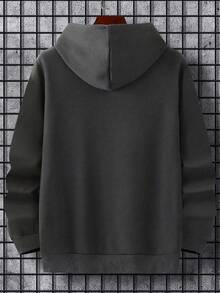 Sudadera con capucha para hombres de gran | talla grande vendido para otoño/invierno! - Gris Oscuro - Ver 3