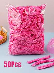 50/100 Peças Touca de Banho Grossa, Cobertura de Cabelo Impermeável para Mulheres, Capa para Cozinha, Tratamento de Beleza, Coloração de Cabelo, Tratamento de Óleo, Cobertura de Cabeça