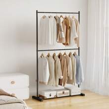 Perchero vertical para el hogar de color crema, soporte para colgar ropa de estilo nórdico multifuncional para el balcón, sencillo para apartamentos de alquiler