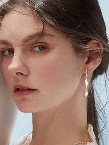 1 对复古几何风格耳环，时尚百搭长款吊坠耳环，适合女士 - 彩色 - 查看 3