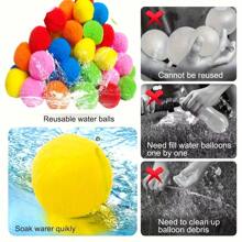 30/60pcs Yaping Reusable Water Balls & Balloons - Mixed Color Outdoor Toys For Pool, Backyard Games, Kids & Adults, Summer Fun