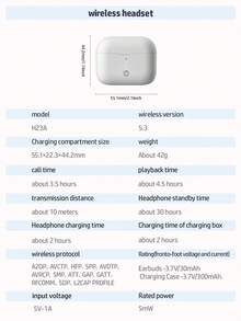 HP 无线耳机，音质出色，5.3 自动配对，播放时间长达 30 小时，轻巧，带麦克风，兼容 和 Android，游戏耳机和带麦克风的扬声器，节日礼物，情人节礼物