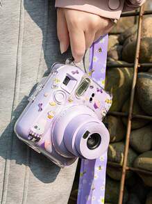 Cámara instantánea mini con estuche protector de cáscara de cristal, incluye funda para el Body de la cámara, correa, juego de 3 accesorios y paquete de 64 hojas de recambio para álbum de fotos de 3" de "Tiempo Dulce"