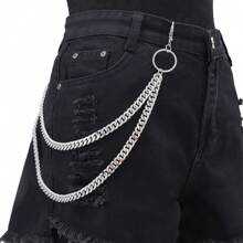 1 Pc Fashion Double-Layer Metal Waist Chain, Versatile Simple Jeans Accessory Suitable For Teenagers, Casual Outdoor Activities Or Vacations, Graduation Gifts, Birthday Party Outfits Or Daily Wear