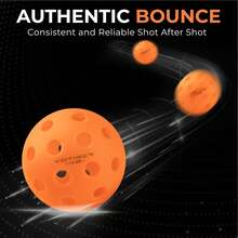 YOTIGER Pickleball Balls, 4 Pack | 12 Pack | 36 Pack - 40 Holes, High Visibility &Amp; Bounce, Durable For All Skill Levels - Orange - View 3