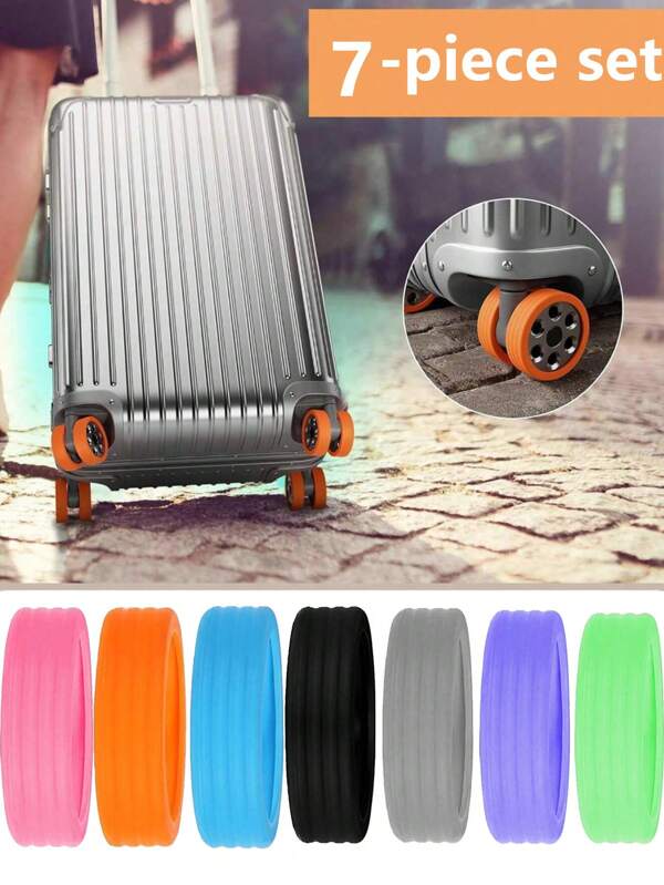 2-16pcs Luggage Wheel Covers, Suitcase Wheel Protectors, Office Chair Wheel Covers, Luggage Wheel Silicone Protectors, Chair Noise Reduction Silicone Covers, Fits Most Luggage & Office Chair Wheels, Travel & Office Essentials Travel Essentials Travel Accessories Vacation Summer Holiday Back To School