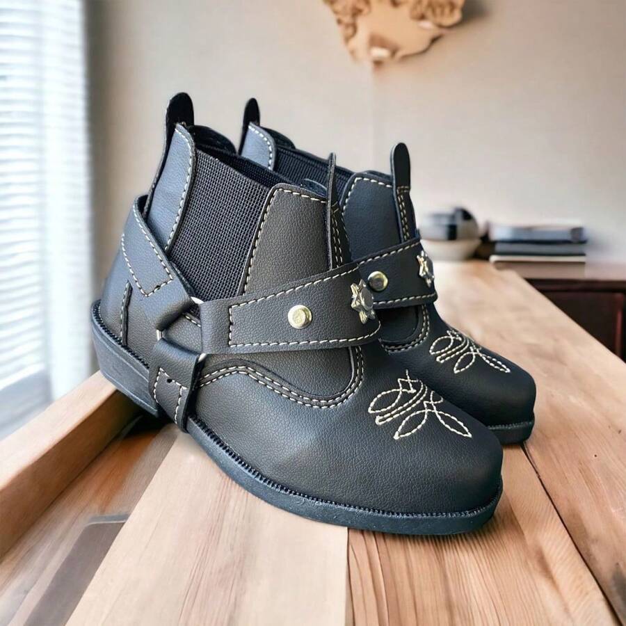 Solami Children's Youth Rodeo Boot For June Party, Boy And Girl - màu đen - Xem 1