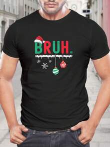 Camiseta divertida de Navidad para hombre y mujer - Camiseta navideña con diseño de Papá Noel, adornos y fiesta de Navidad. Regalo único para el marido - Negro - Ver 1