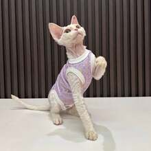 Blue Sleeveless Jumpsuit Pet Clothes With Belly Protection, Suitable For Hairless Cats, Spring & Autumn - Blue - View 7
