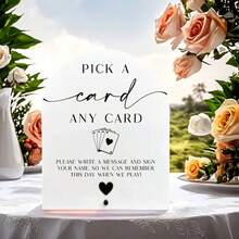 1/4pcs White Acrylic Wedding Signs Drinks Are On Us Sign, Drinks Are On Us Hangover On You Sign Acrylic Wedding Signs, Guest Book Signs , For Weddings And Receptions - Multicolor - View 3