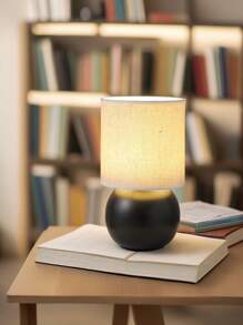 1PC Antique Style Black Table Lamp, Non-Woven Lampshade, Warm Light, USB Powered, Suitable For Living Room, Bedroom, Study, Dining Table, Desk, Office And Other Home Ambience Feeling Table Lamp, LED Table Lamp, Desk Lamp, Reading Lamp, Bedside Lamp