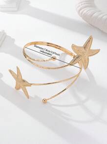 1 Pc Starfish Arm Band Women Upper Arm Cuff , Starfish Arm Bangle Summer Beach Style Body Jewelry Accessories For Women