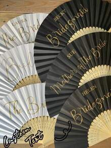 1 Stück personalisierter Name LOGO Weiß Hochzeit Fächer, klassischer DIY Fächer, dekorativer hochwertiger Personalisierter, stilvoller, exquisiter personalisierter, einzigartiger idealer Geschenkartikel für sie, ihn, Freund, Freundin, Vater, Familie, Mutter, Freunde, Haustiere, Sohn, langanhaltend, farbig, süß, niedlich, witzig, Kawaii, für Lehrer, für Jungen und Mädchen, für Teenager, Schüler der Sekundarstufe I und II, Studenten, Erstsemester, Zweitsemester, Unterstufenschüler