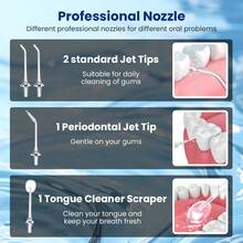 Răng Miệng Irrigator USB Sạc Chỉ Nha Khoa Di Động Xịt Nha Khoa 260ML Bình Nước Chống Nước Chăm Sóc Răng Miệng Vệ Sinh - màu đen - Xem 5