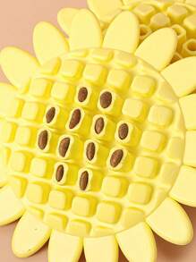 1 giocattolo per cibo a forma di girasole per animali domestici, in grado di contenere il cibo per cani all'interno del fiore, per incoraggiare gli animali domestici a masticare, realizzato in TPR per la durabilità e l'igiene orale