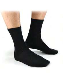 Kit 18 Pairs Of Black High-Top Socks For Men And Women, Unisex - Black - View 6
