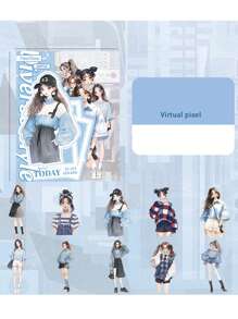 20pcs/Pack Vintage Fashionable Artistic Style Girls PET Waterpoof Junk Journal Scrapbooking Decorative Craft Scrapbook Stickers 10design Pattern, School Supplies, Back To School