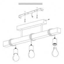 American Style Solid Wood Pendant Lamp, Creative Retro Industrial Style, Original Color, Multi Head Wood Art, Living Room, Dining Room, Suction And Hanging Dual-Use Lamp - 3頭燈杯吊燈 - 查看 7