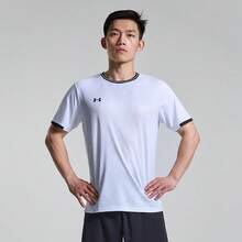 Under Armour 男女通用T恤，2026夏季新款足球训练运动跑步健身透气短袖T恤 25500522-100 - 白色 - 查看 2