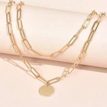 1pc Minimalist Gold Pendant Necklace, Multiple Styles Available