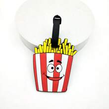 1/3 Pcs Bright Attractive Doughnut & French Fries Luggage Tags, PVC Soft Pendant Identifiers For Luggage, Backpacks, And SuitcasesSuitcase Tag Holiday Vacation For Travel For Honeymoon For College For School Bag For Flying For Cruise For Bags Portable Anti-Lost