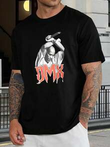 Camiseta gráfica oficial DMX - Camiseta de hip hop y rap negra para hombre y mujer - Homenaje a DMX inspirado en los 90 - Camiseta clásica informal de manga corta - Negro - Ver 1