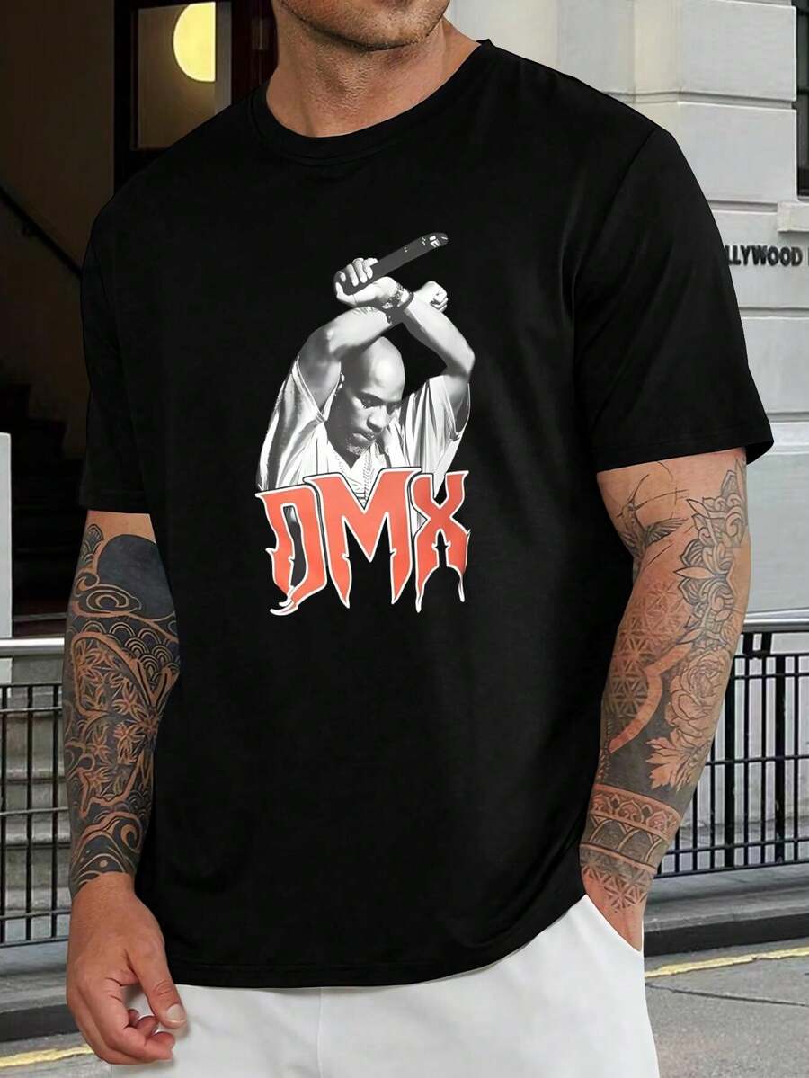 Camiseta gráfica oficial DMX - Camiseta de hip hop y rap negra para hombre y mujer - Homenaje a DMX inspirado en los 90 - Camiseta clásica informal de manga corta - Negro - Ver 1