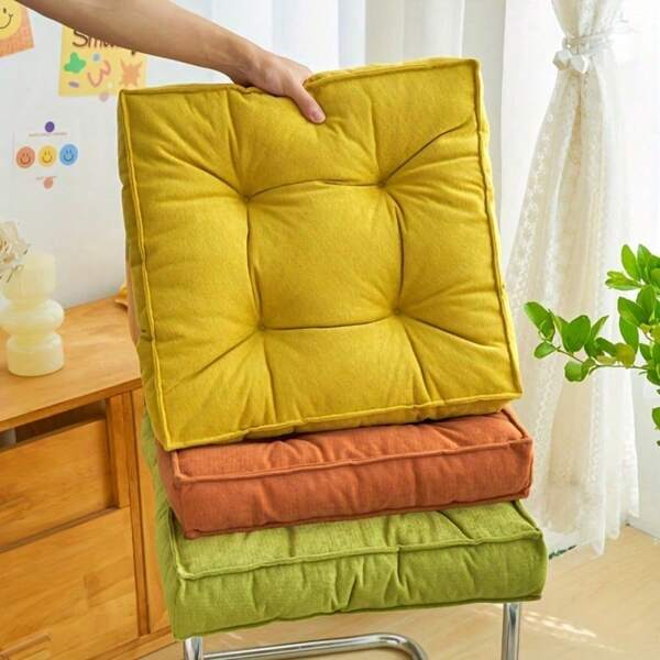 1pc 45cm Solid Chair Cushion Square Mat Soft Padded Cushion Pad Office Home Or Car Garden Sun Lounge Seat Cushion Office Chair