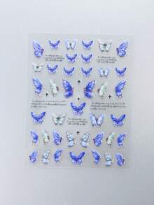 1 Tấm 3D Phức Tạp Bướm & Khẩu Hiệu Đồ Họa Móng Tay Nghệ Thuật Miếng Dán Nhanh Chóng, Dễ Dàng Móng Tay Nghệ Thuật Đề Can Sang Trọng Trang Trí Móng Tay Dán Móng Tay DIY - Nhiều màu - Xem 5