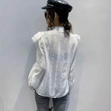 1 Piece Of Striped Chiffon Wool Ball Dot Embroidery Fabric For Spring And Summer, A Fresh And Light Woven Jacquard And Cut Flower Fabric