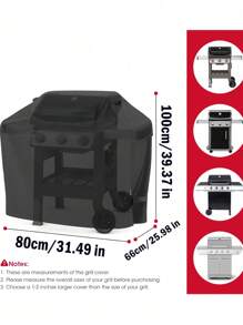 1pc 40-Inch (100cm) Grill Cover, ICOVER Waterproof Outdoor BBQ Gas Grill Small Gas Grill Cover, Polyester Easy Open/Close, Dust-Proof & Fade Resistant, Suitable For Weber Char-Broil Nexgrill, Adjustable Hem Drawcord, Black