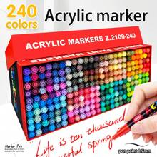 240 colores de marcadores acrílicos de punta fina con sistema de presión, para aprender pintura profesional, dibujo, ganchillo y marcado de bordes. Bolígrafos para dibujo de líneas de 0.7-1.0mm, impermeables y apilables. Graffiti DIY, colorear en vidrio/piedra/zapatos/plástico, excelente para volver al colegio