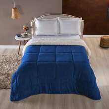 Blanket Duvet Quilt And Blanket Double Queen Size Double Sided Blanket And Sherpa Sheepskin - 藍色的. - 查看 1