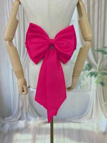 1pc Satin Fabric Bow Decor Back Accessory Waist Decoration,For Romantic Wedding Dress Valentine's Day Accessories - Multicolor - View 9