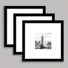 1 件/3 件套装方形简约设计相框，4x4 英寸、5x5 英寸、6x6 英寸、8x8 英寸，带随机纸板插件，非常适合情人节或节日礼物