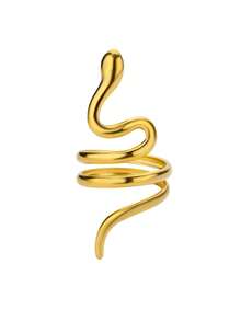 1 件不锈钢蛇形戒指，男女款，金色开口可调节戒指，复古哥特式美学珠宝礼物 - 彩色 - 查看 8