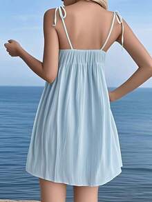 Damen Lässig einfarbiger ärmelloser Mini-Rock