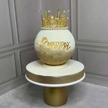 1 pièce Élégant Couronne d'or Cake Topper avec design "Birthday Queen", strass scintillants, parfait pour les célébrations d'anniversaire de dame, en matériau acrylique, sans alimentation électrique, décoration de gâteau de fête | Décoration de gâteau élégante | Décoration de strass, Cake Topper