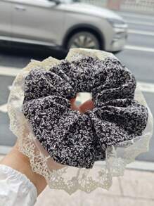 2-Pack French Oversized Hair Bands, Retro Lace Pastoral Style, Floral Large Rings, Gentle Ponytail, Fashionable Hair Bands, Head Flowers, Hair Accessories ~ Highly Attractive Ballet Bow Square Scarf, Large Intestine, High-Grade Ponytail Headband, Designer Hair Accessories
