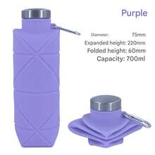 Creative Portable Diamond-Shaped Water Bottle Portable Silicone Foldable Retractable Water Cup 700ml Outdoor Sports Water Bottle