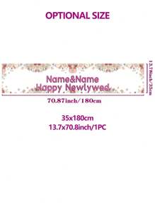 1pc Customizable Bride & Groom Name Backdrop, Wedding Party Outdoor Decoration Banner, Celebration Props