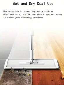 1 Set Family Cleaning Brush Kit Includes 3pcs Mop Cloths, Removable Mop Head, Extendable Handle With Bucket, Hand Wash Cloth, Suitable For Tile, Wood Flooring, Marble Mop Cleaning Supplies, Ideal Gift - Grey - View 8