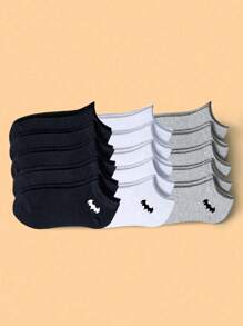 Warner Bros Set de 1/5/10/15/20/25/30 pares de calcetines esenciales de corte bajo para tobillo para hombres, suaves y ligeros, versátiles para mujer/hombre/pareja en primavera/verano, serie en negro/blanco/gris , tipo piel de Batman, transpirables, cómodos y de moda. Ideales como regalo, para volver al colegio, viajar o uso diario.