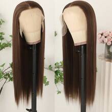 13X6 Platinum White Synthetic Lace Front Wigs 28 Inch Pre Plucked Long Straight Hair Wigs Glueless White Wigs Heat Resistant Fiber Hair Natural Halloween Wigs Platinum Blonde Lace Front Wigs For Women For Daily Christmas Party Cosplay Use - Ice Pink - 查看 5