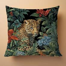 1 Stück Jungle Leopard Muster Deko Kissenbezug, einseitiges Samt Material, 45*45cm/18*18 Zoll Kissenbezug, geeignet für moderne minimalistische Sofa Wohnzimmer Dekoration, Geschenk