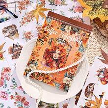 Libro de pegatinas con estampados florales vintage - Colección retro de motivos botánicos y humanos | 20 hojas artísticas con diversos diseños de plantas, flores y figuras | Perfecto para diarios hechos a mano, scrapbooks, fundas de teléfono y manualidades DIY