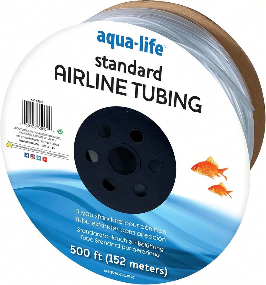 Penn-Plax Standard Airline Tubing For Aquariums – Clear And Flexible – Resists Kinking – Safe For Freshwater And Saltwater Fish Tanks – 25 Feet - White - View 1